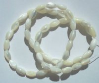 16 inch strand of 8x5mm Oval White Mother of Pearl